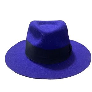 Women’s Colbalt Blue Wide Brim 100% Wool 56 cm Hat